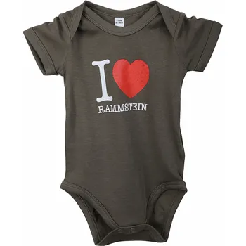 Kojenecký body Rammstein kojenecké body, I Love Rammstein Camouflage Green, dětské S 0-3 měsíce