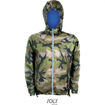 Pánská casual bunda SOL´S SKATE / Podšitá unisex větrovka - camo/roayl XL