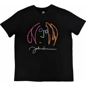 Pánská móda John Lennon tričko, Self Portrait Full Colour Black, pánské L