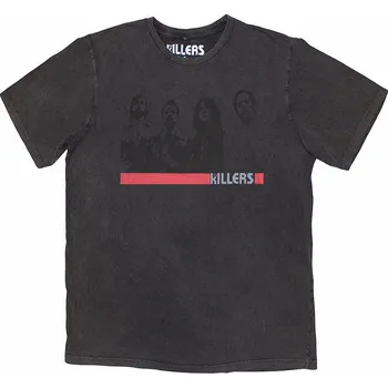 Pánská móda The Killers tričko, Band Photo Mono Stone Wash Charcoal Grey, pánské XL