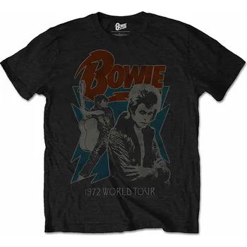 David Bowie tričko, 1972 World Tour Black, pánské M