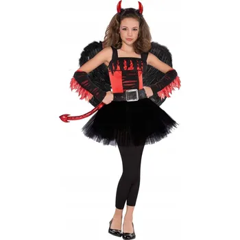 Karnevalový kostým Kostým černého anděla křídla čelenka sukně