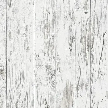 Tapeta Vinylová tapeta na vliesu – staré dřevo, bělená šedobílá