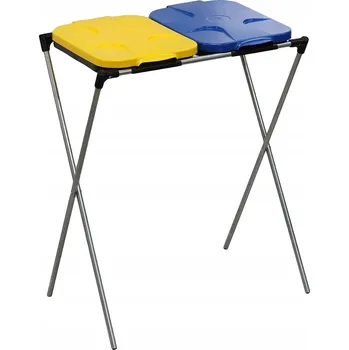 Odpadkový koš Stojan na pytle na tříděný odpad Drewmet s víkem 120 l plastový modrý