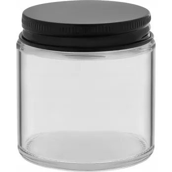 Sklenice Průhledná sklenice na svíčky 120 ml s černým kovovým víčkem - 140 ks