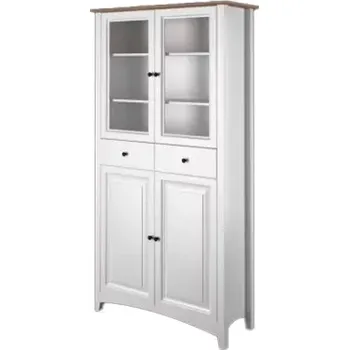 Knihovna Interier-Stejskal | Vitrína Castello Soft masiv borovice S05B - Castello dekory Bílá lak