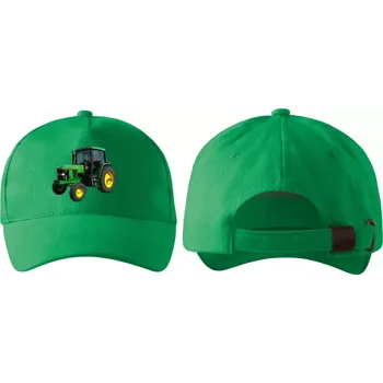 Kšiltovka kšiltovka s traktorem John Deere 6400 zelená (kšiltovka , pokrývka hlavy , dopravní technika)