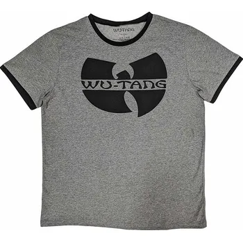 Pánská móda Wu-Tang Clan tričko, Logo Ringer Grey, pánské S