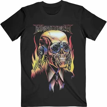 Pánská móda Megadeth tričko, Flaming Vic Black, pánské XXL