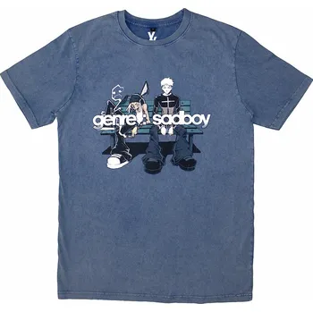 Pánská móda Machine Gun Kelly tričko, Bench Wash Denim Blue, pánské M