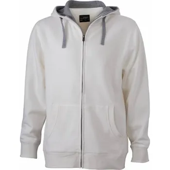 Pánská mikina DAIBER JN 963 / Pánská mikina s kapucí - off white/ grey heather L