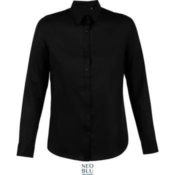 Dámská košile NEOBLU 3183 BLAISE WOMEN / Dámská mikro keprová košile s dlouhým rukávem - deep black L