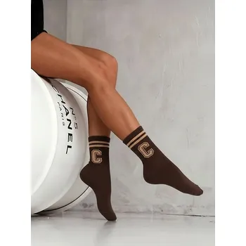 Pánské ponožky Milena ponožky 0200-078 Písmeno C vzor 37-41 bílo-černá 37-41