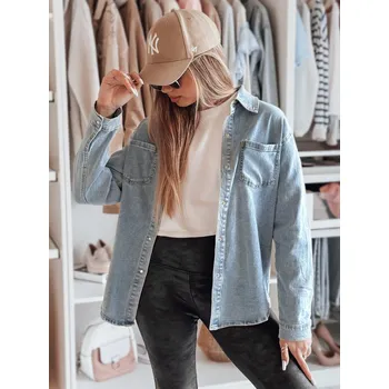 Dámská džínová košile oversize BLUJANES Dstreet DY0455 Barva: Modrá - světle, Velikost: XXL