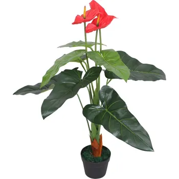 umělá květina zahrada-XL Umělá rostlina toulitka s květináčem 90 cm červenožlutá 244447