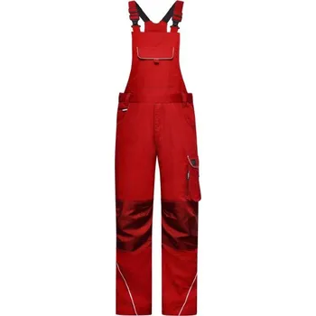 montérky DAIBER JN 879 / Pracovní kalhoty s laclem, standardní - red 50