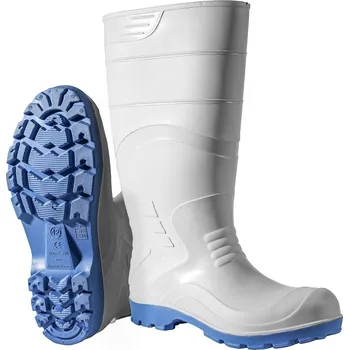 Pracovní obuv D990791 SITNO / Gumové holinky s modrou podešví O4 SRA - bílá 46