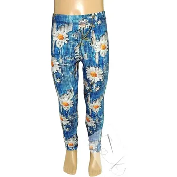 Dívčí legíny Legíny kopretiny na jeans