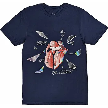 Pánská móda Rolling Stones tričko, Hackney Diamonds Explosion Navy Blue, pánské M