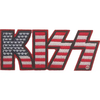 Nášivka KISS tkaná nažehlovačka PES 95x40 mm, American Flag Logo
