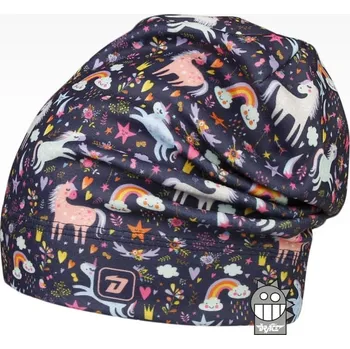 Čepice Dráče Fleecová čepice Yetti - Fialová, jednorožci - vzor 07 Obvod: 50 - 52 cm