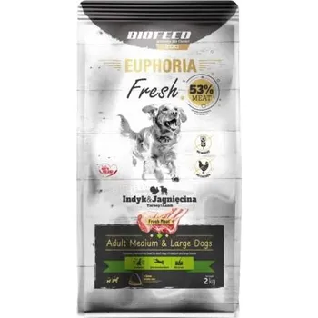 Krmivo pro psa Biofeed EUPHORIA FRESH Meat Adult 2kg Krůta s jehněčím masem Medium Large