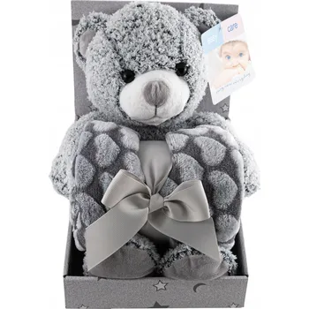 plyšák EasyCare Sada Medvídek plyšák + deka 75x100cm šedá