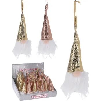 Vánoční dekorace Vánoční ozdoby - Skřítek 20 cm (zlatá, růžově zlatá)