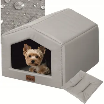 Pelíšek pro psa Doggy budka pro psa šedá 59 cm x 55 cm