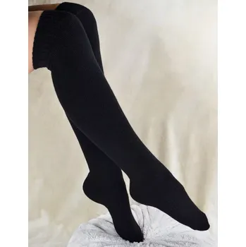 Dámské punčochy Dámské froté nadkolenky SF033 - 36-41 / černá