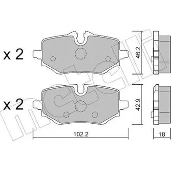 Brzdová destička Sada brzdových destiček, kotoučová brzda METELLI 22-1368-0