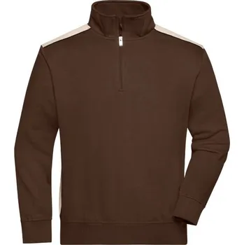 Pánská mikina DAIBER JN 868 / Pánská pracovní mikina s 1/2 zipem - brown/stone 4XL
