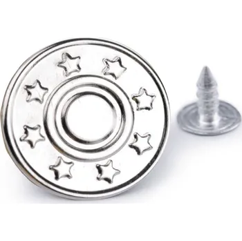 Knoflík Pro Háčkování Riflový knoflík Jeans 32" 10 ks nikl