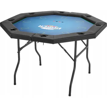 Zahradní stůl Skládací pokerový stůl s 8 držáky na nápoje a oboustrannou deskou pro 8 hráčů