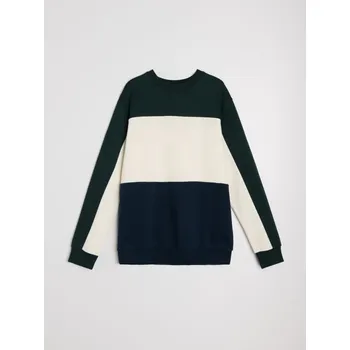 Pánská mikina Sinsay - Mikina s kulatým výstřihem - zelená - 914EU-67X - 914EU-67X-XS