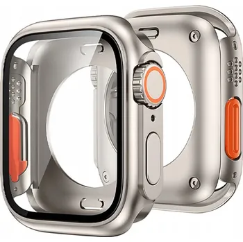 Pouzdro na mobilní telefon 2v1 POUZDRO + TVRZENÉ SKLO PRO APPLE WATCH 4/5/6/SE 44MM POUZDRO JAKO ULTRA