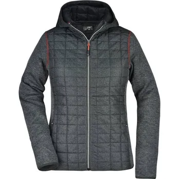 Dámská bunda DAIBER JN 771 / Dámská pletená hybridní bunda - grey melange/anthracite melange XXL