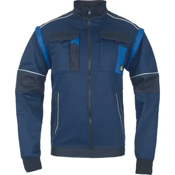 pracovní bunda CERVA MAX ECO STRETCH / Strečová pracovní bunda 2v1, odepínací rukávy - modrá 46