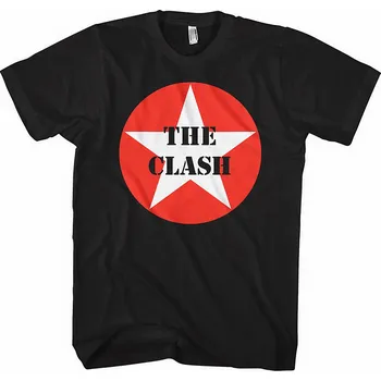 Pánská móda The Clash tričko, Star Badge Black, pánské L
