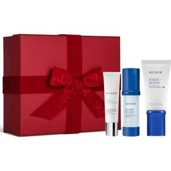Pleťový krém Skeyndor Power Oxygen Vánoční Set - Revitalizační Gel-krém pro smíšenou až mastnou pleť 50 ml + Detoxikační pleťové sérum 30 ml + chladivý oční krém 15ml Dárková sada