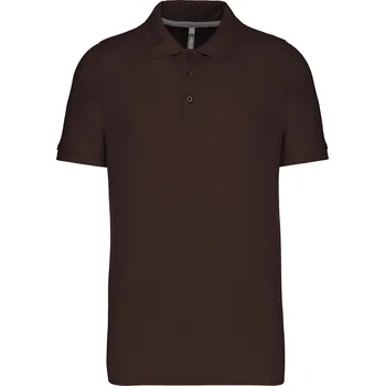 Pánská košile KARIBAN VINTAGE PIQUÉ K241 / Pánská polokošile s krátkým rukávem - chocolate XXL