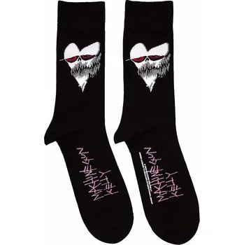 Pánské ponožky Machine Gun Kelly ponožky, Heart Face Black, unisex - velikost 7 až 11 (40 až 45)