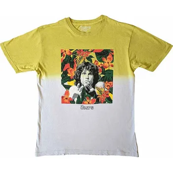 Pánská móda The Doors tričko, Floral Square Dye Wash Yellow, pánské XL