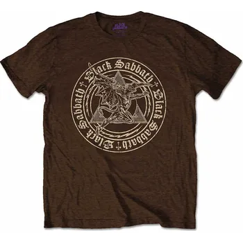 Pánské tričko Black Sabbath tričko, Henry Pyramid Emblem Chocolate Brown, pánské M
