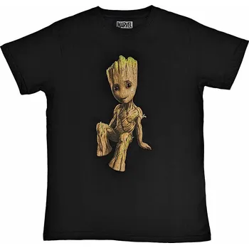 Pánské tričko Marvel Comics tričko, Guardians of the Galaxy Groot Perch Black, pánské M