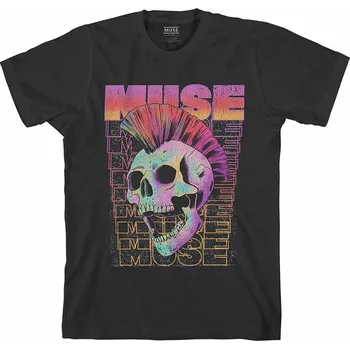 Pánská móda Muse tričko, Mowhawk Skull Black, pánské M