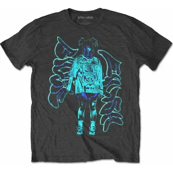 Pánská móda Billie Eilish tričko, Neon Graffiti Logo Charcoal Grey, pánské XXL