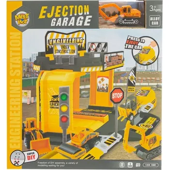 ostatní stavebnice STAVEBNICE GARÁŽ S VYSTŘELOVAČEM A BAGREM