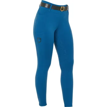 Jezdecké kalhoty Equestro High-Waisted jezdecké legíny s poutky pro pásek Barva: Korálově modrá, Velikost: S