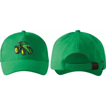 Kšiltovka kšiltovka s traktorem John Deere 6210R zelená (kšiltovka , pokrývka hlavy , dopravní technika)